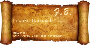 Franke Barnabás névjegykártya