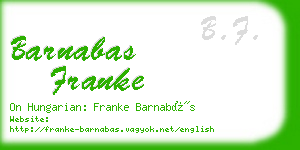 barnabas franke business card